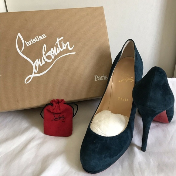 Christian Louboutin Shoes - CHRISTIAN LOUBOUTIN Teal Suede High Heel Classic